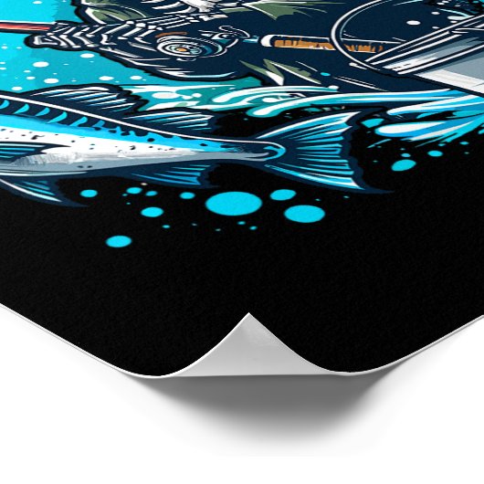 Reel Cool Dad Funny Skeleton Vist vader Poster (Hoek)