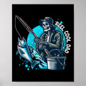 Reel Cool Dad Funny Skeleton Vist vader Poster (Voorkant)
