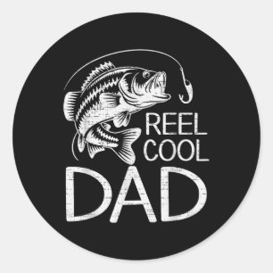 Reel Cool Dad Gevist Visser Vis Liefhebber Daddy F Ronde Sticker
