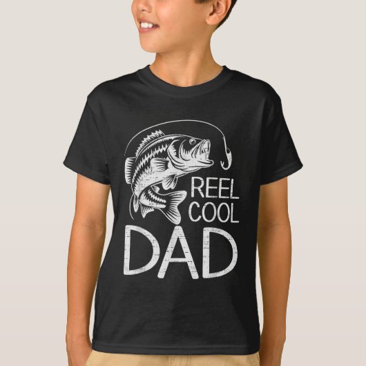 Reel Cool Dad Gevist Visser Vis Liefhebber Daddy F T-shirt (Voorkant)