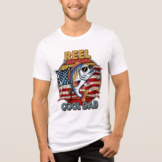 Reel Cool Dad - T-shirt met Amerikaanse vlag-editi (Voorkant)