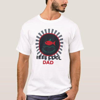 Reel Cool Dad Vintage Vis Badge Vaderdag Gi T-shirt