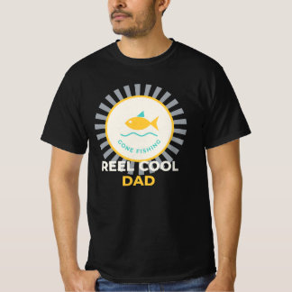 Reel Cool Dad Vintage Vis Badge Vaderdag Gi T-shirt