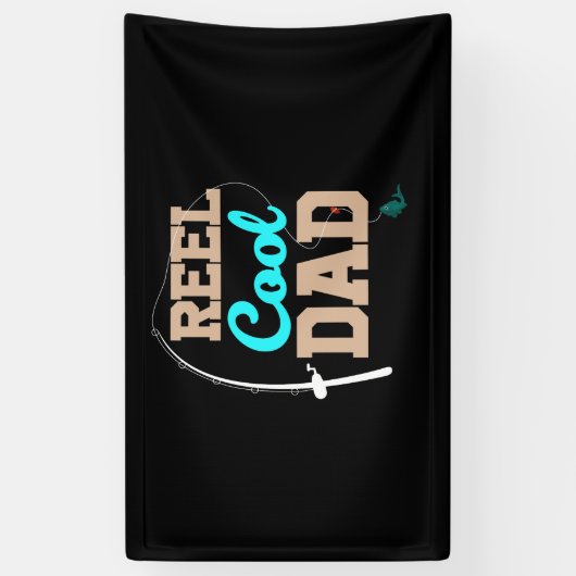 Reel Cool Dad Vist Fathers Day Gift Vist Spandoek (Verticaal)
