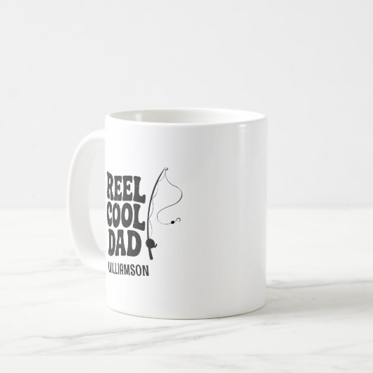 Reel Cool Dad Vist Grappig Vaders dag cadeau Koffiemok (Voorkant links)