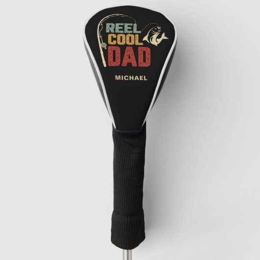 Reel Cool Dad Vist Lover Golf Head Hoesje Golfheadcover (Voorkant)