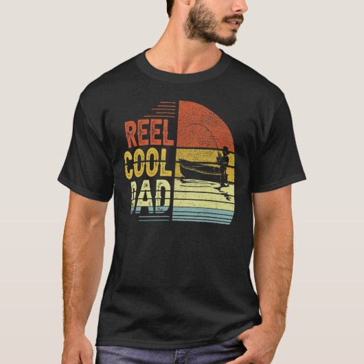 Reel Cool Dad Vist Retro Vaderdag T-shirt (Voorkant)