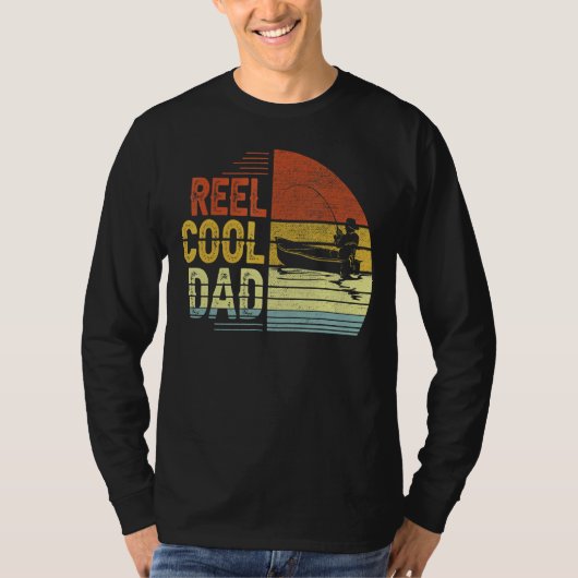Reel Cool Dad Vist Retro Vaderdag T-shirt (Voorkant)