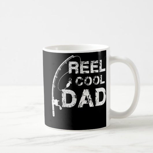 Reel Cool Dad Vist Vaderdag Gift Koffiemok (Rechts)