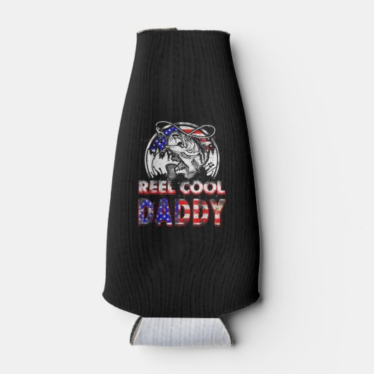Reel Cool DADDY Vist cadeau voor vaders dag Flesjeskoeler (Voorkant)