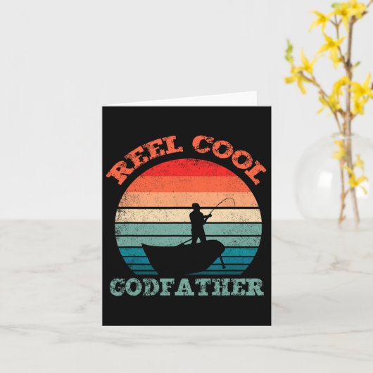 Reel Cool Godfather Vist grappige  retro Kaart (Gele Bloem)