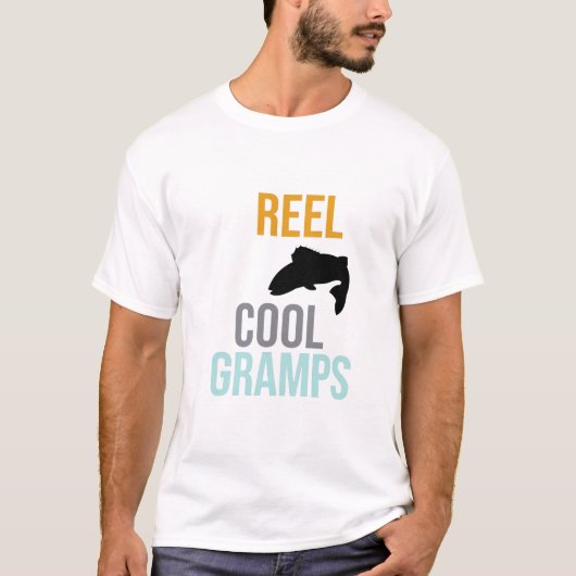 Reel Cool Gramps, Gift Gramps, Vaderdag opa T-shirt (Voorkant)