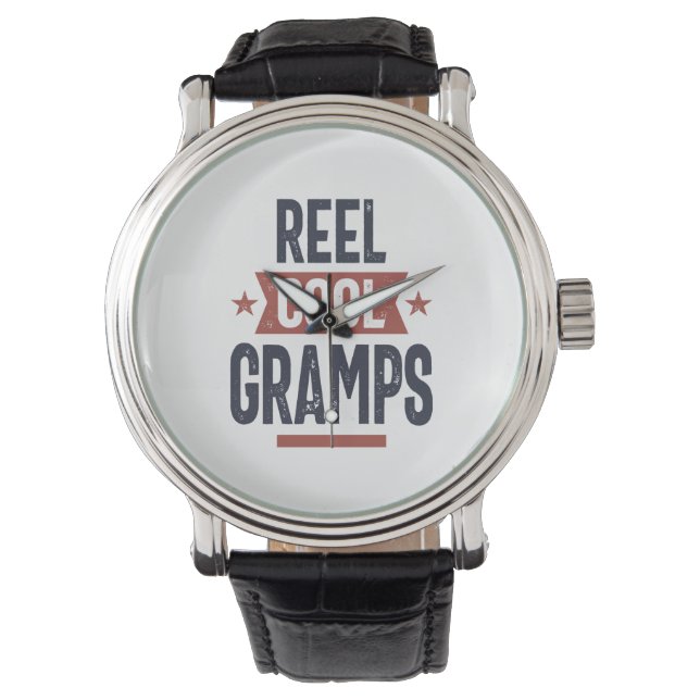Reel Cool Gramps | vader opa Gift Horloge (Voorkant)