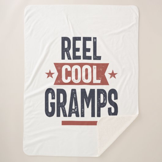 Reel Cool Gramps | vader opa Gift Sherpa Deken (Voorkant)