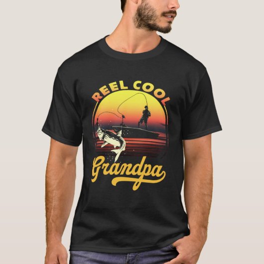 Reel Cool Grandpa Fishing Papa T-shirt (Voorkant)