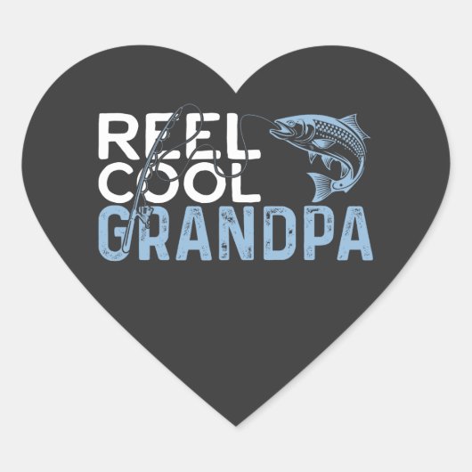 Reel Cool Grandpa Hart Sticker (Voorkant)
