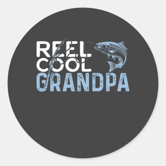 Reel Cool Grandpa Ronde Sticker (Voorkant)
