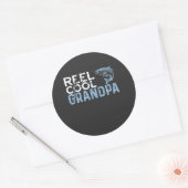 Reel Cool Grandpa Ronde Sticker (Envelop)