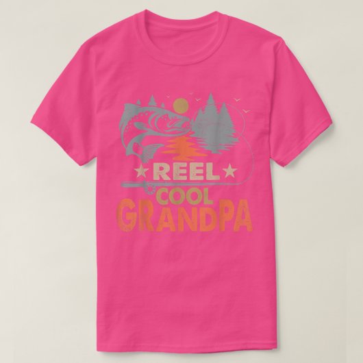 Reel Cool Grandpa Vist Lover  vader D T-shirt (Design voorkant)