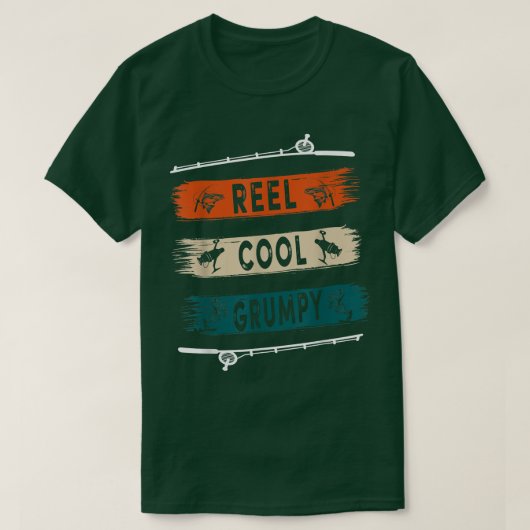 Reel Cool Grumpy Fisherman Funny Vist T-shirt  (Design voorkant)