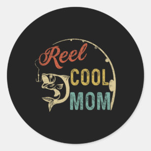 Reel Cool Mama Mama Mama Vist Vaders Dag Vinta Ronde Sticker