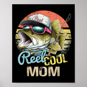 Reel Cool Mom Funny Vist quotes voor Oom Vrouwen Poster