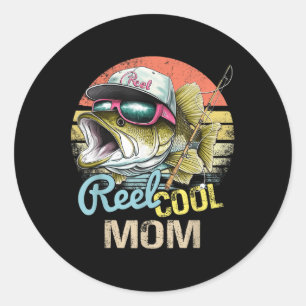 Reel Cool Mom Funny Vist quotes voor Oom Vrouwen Ronde Sticker