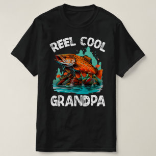 Reel Cool Opa Mannen Grappig Vist T-shirt