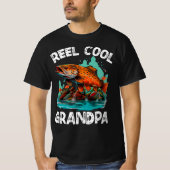 Reel Cool Opa Mannen Grappig Vist T-shirt (Voorkant)