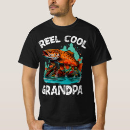 Reel Cool Opa Mannen Grappig Vist T-shirt