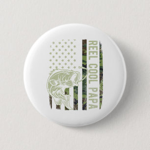 Reel Cool Papa Camouflage Amerikaanse Vlag Vaderda Ronde Button 5,7 Cm