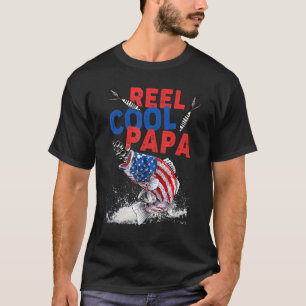 Reel Cool Papa Fishing Dad Presenteert Vaderdag T-shirt