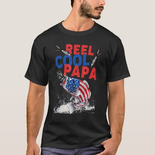 Reel Cool Papa Fishing Dad Presenteert Vaderdag T-shirt (Voorkant)
