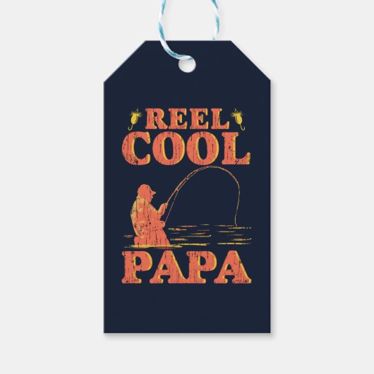 Reel Cool Papa Funny Vist pap vaderdag Cadeaulabel (Voorkant)