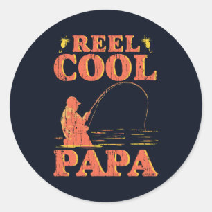 Reel Cool Papa Funny Vist pap vaderdag Ronde Sticker