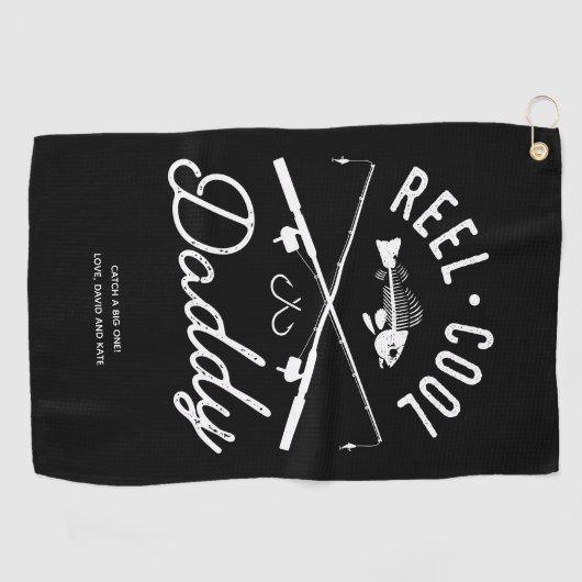 Reel Cool Papa Gepersonaliseerde Geviste handdoeke Golfhanddoek (Horizontaal)