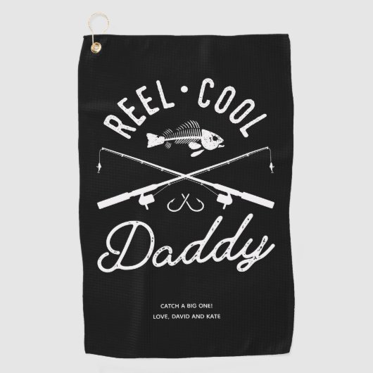 Reel Cool Papa Gepersonaliseerde Geviste handdoeke Golfhanddoek (Voorkant)
