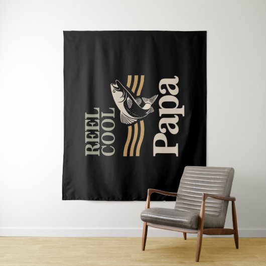 Reel Cool Papa - vader en grootvader Gifts Wandkleed (In situ)