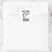 Reel Cool Papa Vaders Dag Gevist Gift Visser Vierkante Sticker (Tas)