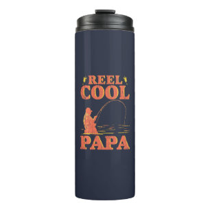 Reel Cool Papa Vissen Lover Dad Birthday Gag Thermosbeker