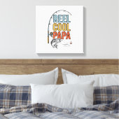 Reel Cool Papa Visshirt Ontwerp_1 Canvas Afdruk (Insitu (Slaapkamer))