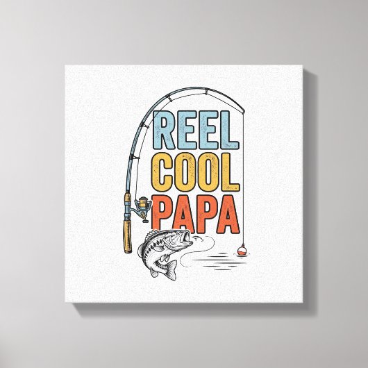 Reel Cool Papa Visshirt Ontwerp_1 Canvas Afdruk (Voorkant)