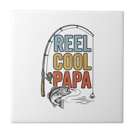 Reel Cool Papa Visshirt Ontwerp_1 Tegeltje (Voorkant)