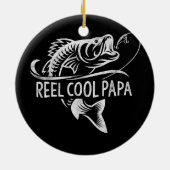 Reel Cool Papa Vist papa Gifts Vaderdag Keramisch Ornament (Achterkant)