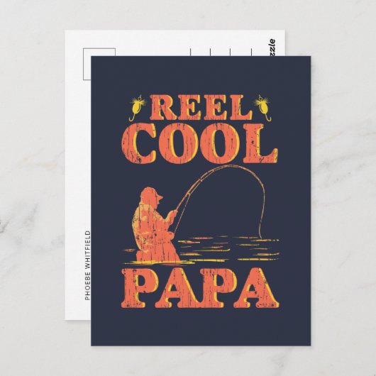 Reel Cool Papa Vist papa Vaderdag Briefkaart (Voorkant / Achterkant)