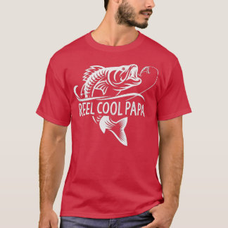 Reel Cool Papa Vist vader vis Happy Fa T-shirt