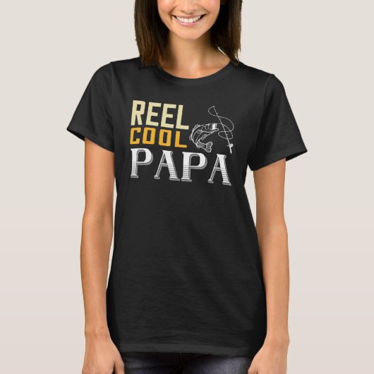 Reel Cool Papa voor vader die van vaders houdt Vis T-shirt (Voorkant)