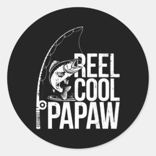 Reel Cool Papaw Shirt Mannen Papa Fisherman Father Ronde Sticker
