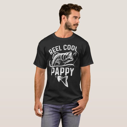 Reel Cool Pappy Fisherman Vaderdag Funny T-shirt (Voorkant volledig)