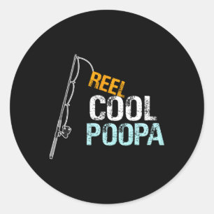 Reel Cool Poopa voor opa van kleindochter Gra Ronde Sticker